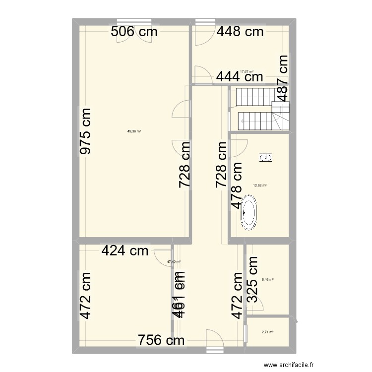 test. Plan de 6 pièces et 137 m2