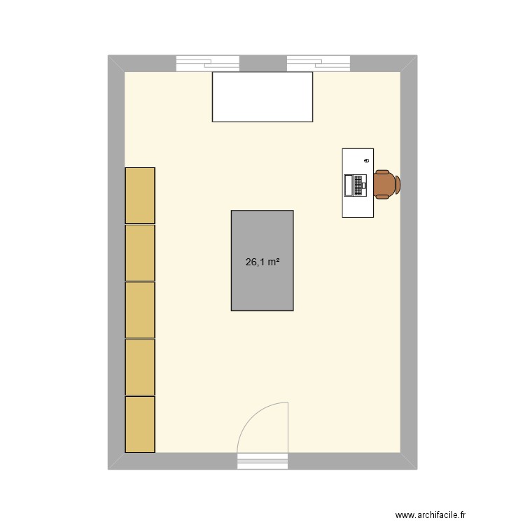 YasBloom Factory Office. Plan de 1 pièce et 26 m2