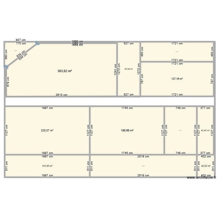 RDC Tiers-Lieu. Plan de 13 pièces et 1410 m2