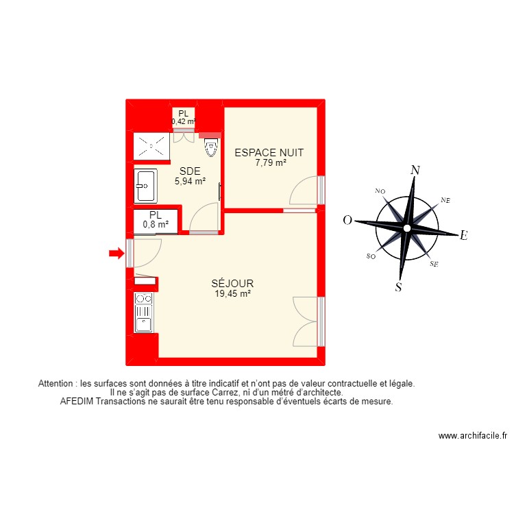 BI 18360 - . Plan de 10 pièces et 48 m2