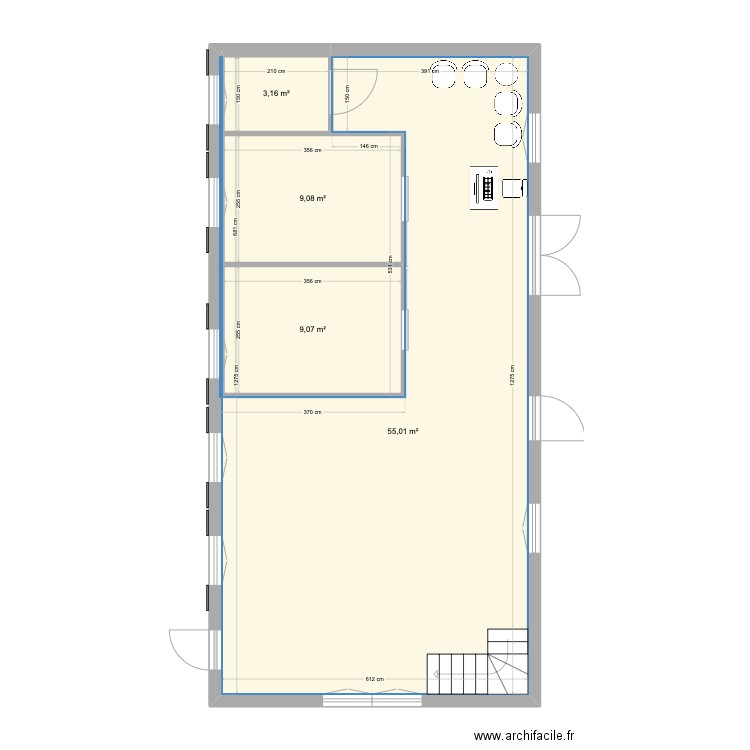 Projet UE32. Plan de 4 pièces et 76 m2