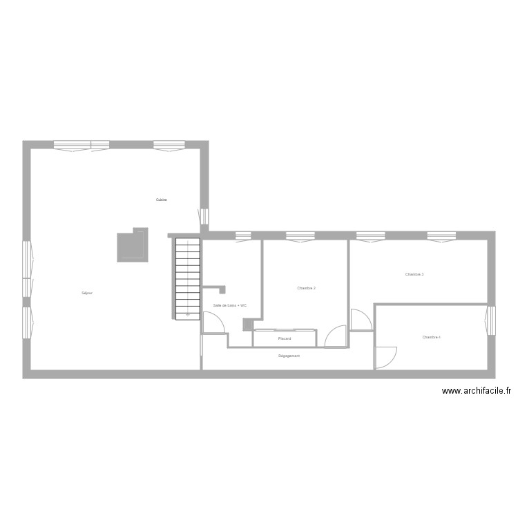 Chavanne niv 2. Plan de 9 pièces et 105 m2