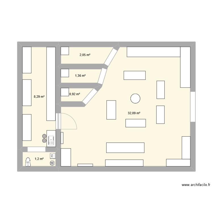 Plan UC Kid's Original. Plan de 6 pièces et 46 m2