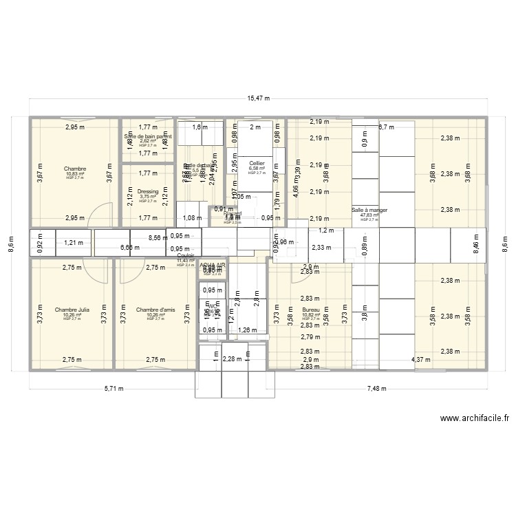 plan carrelage BRAOJOS 120x120. Plan de 13 pièces et 123 m2