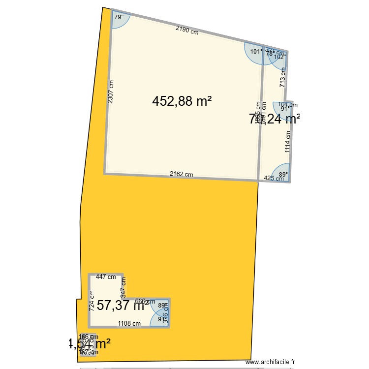 plan cadastre . Plan de 4 pièces et 585 m2