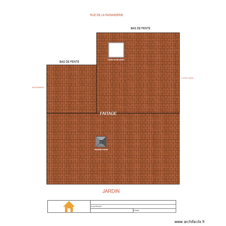 Vue du dessus rampant avant EXISTANT. Plan de 0 pièce et 0 m2