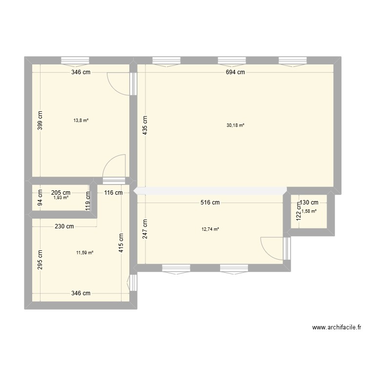 PARIS ARENE LUTECE. Plan de 6 pièces et 72 m2