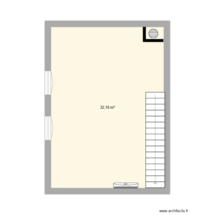 labo assat. Plan de 1 pièce et 32 m2