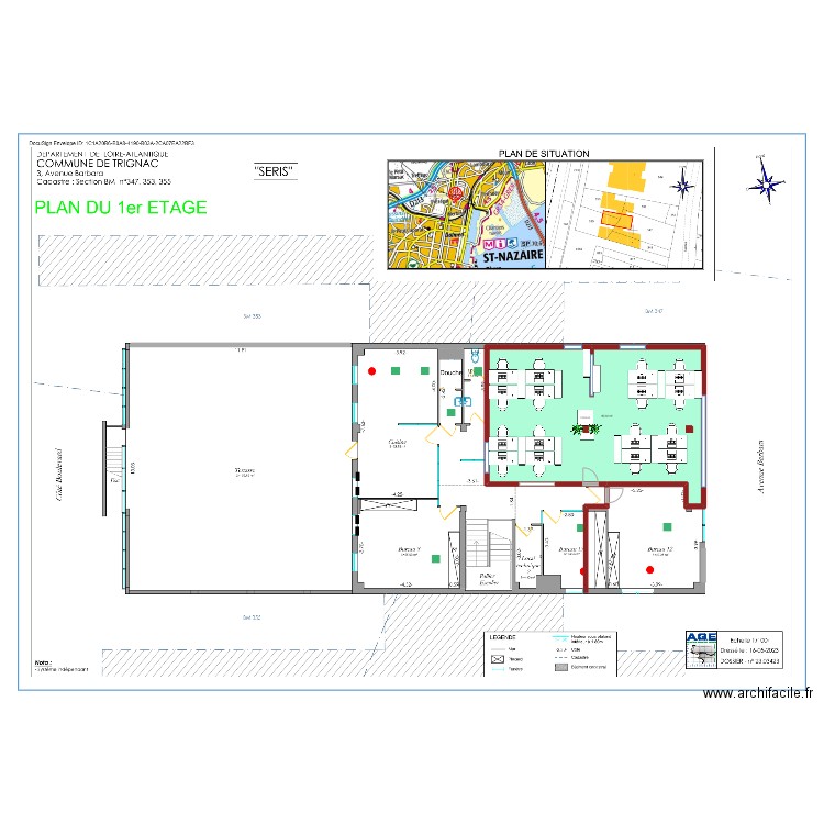 trignac finance. Plan de 1 pièce et 86 m2