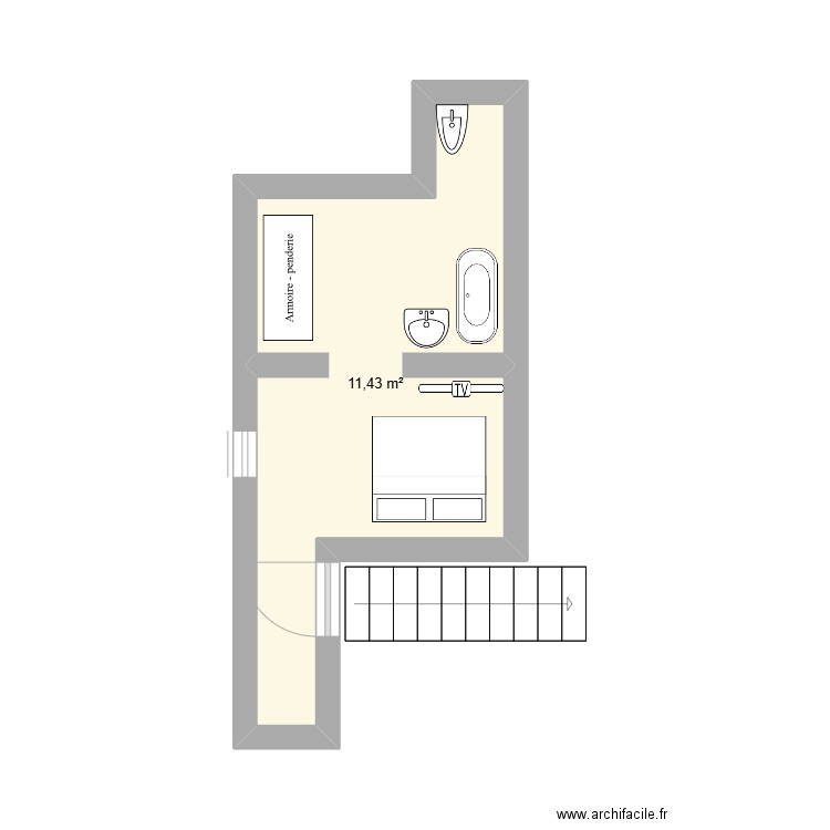 ZAK RESIDE. Plan de 1 pièce et 11 m2