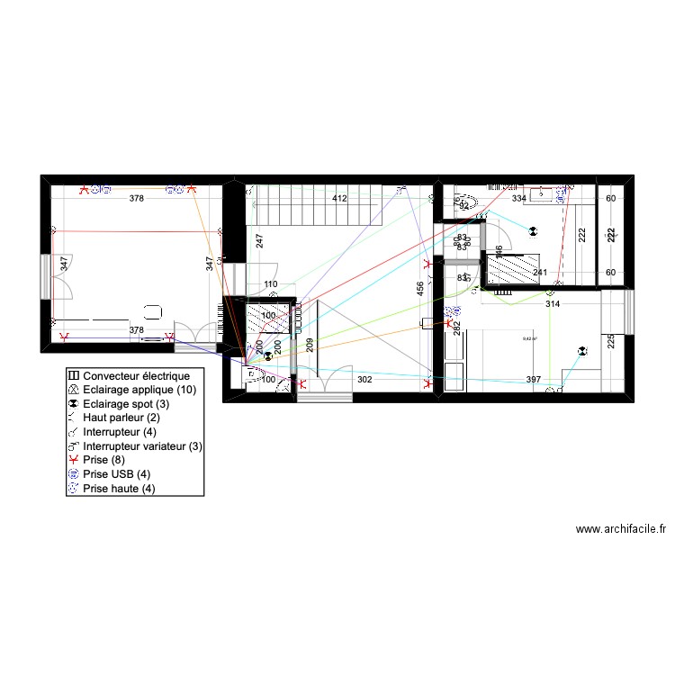  ELECBARBIZON 888 PROJET ÉTAGE ELEC. Plan de 7 pièces et 49 m2