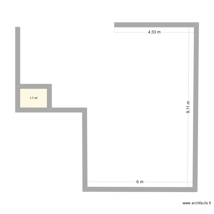 mariage 2. Plan de 1 pièce et 2 m2