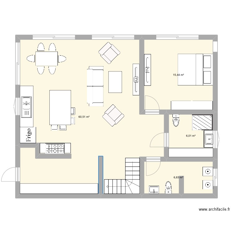 Draft house. Plan de 4 pièces et 89 m2