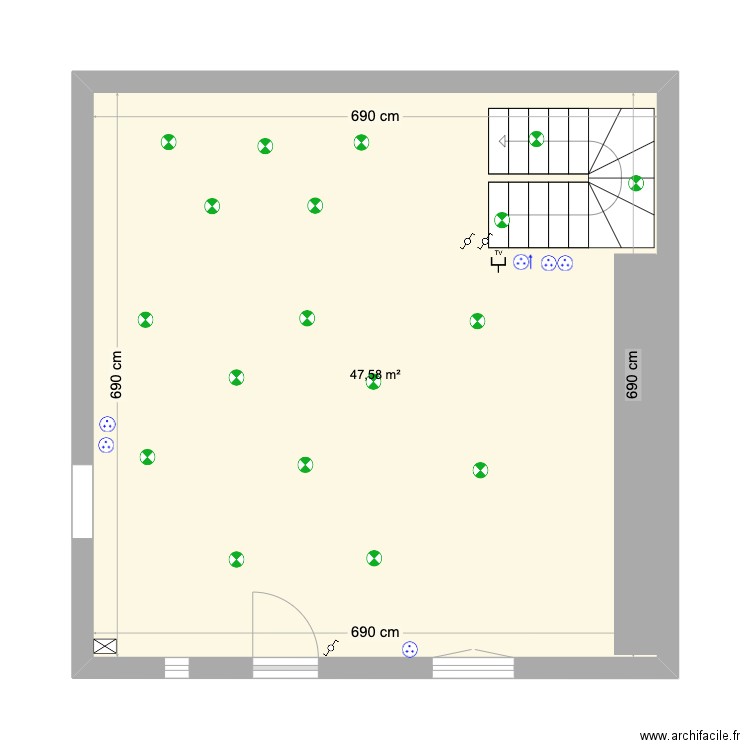 lozere petite maison. Plan de 1 pièce et 48 m2