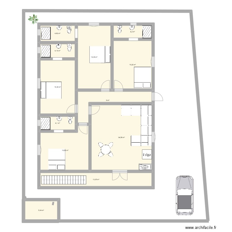 banta 2. Plan de 12 pièces et 147 m2