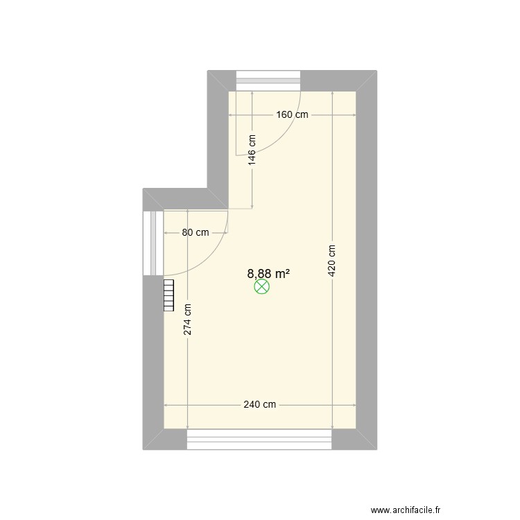 CuisineChampigny. Plan de 1 pièce et 9 m2