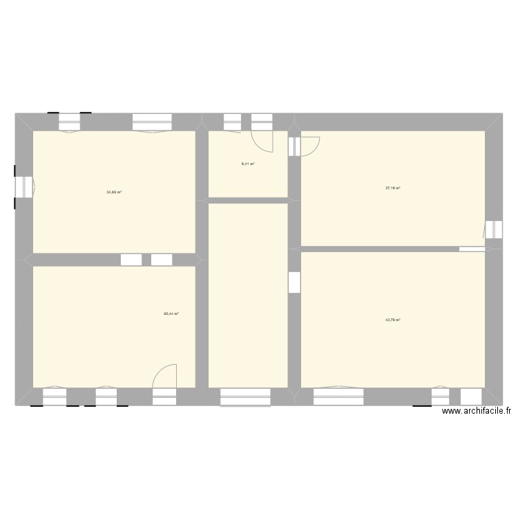 croy ancien 1. Plan de 5 pièces et 186 m2