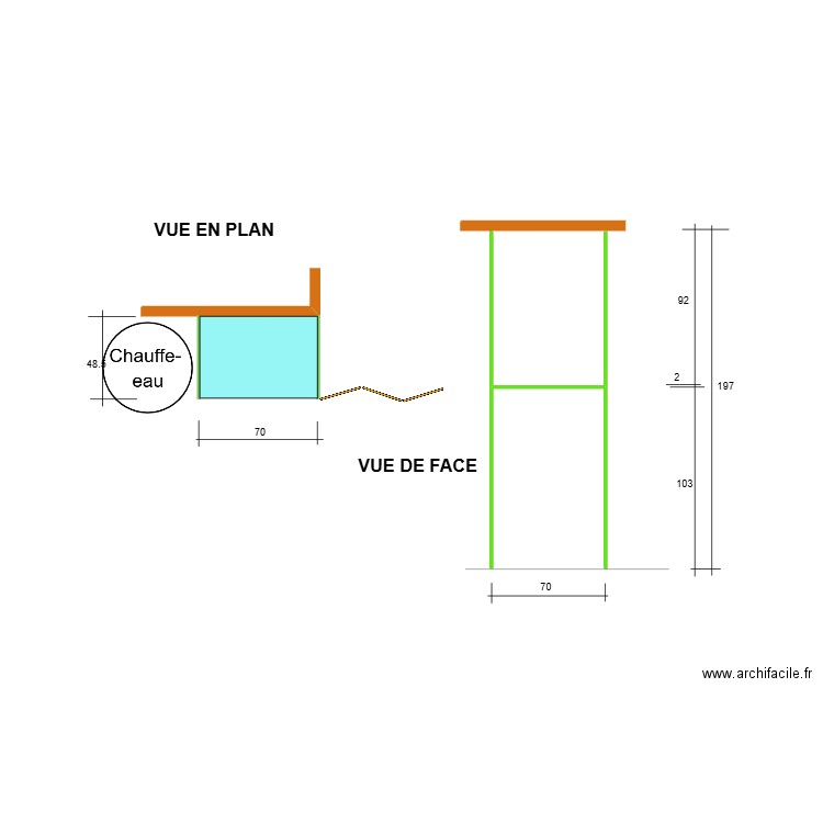 PLACARD CHAUFFE EAU. Plan de 0 pièce et 0 m2