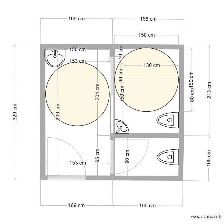 sanitaire lake beer's. Plan de 3 pièces et 9 m2