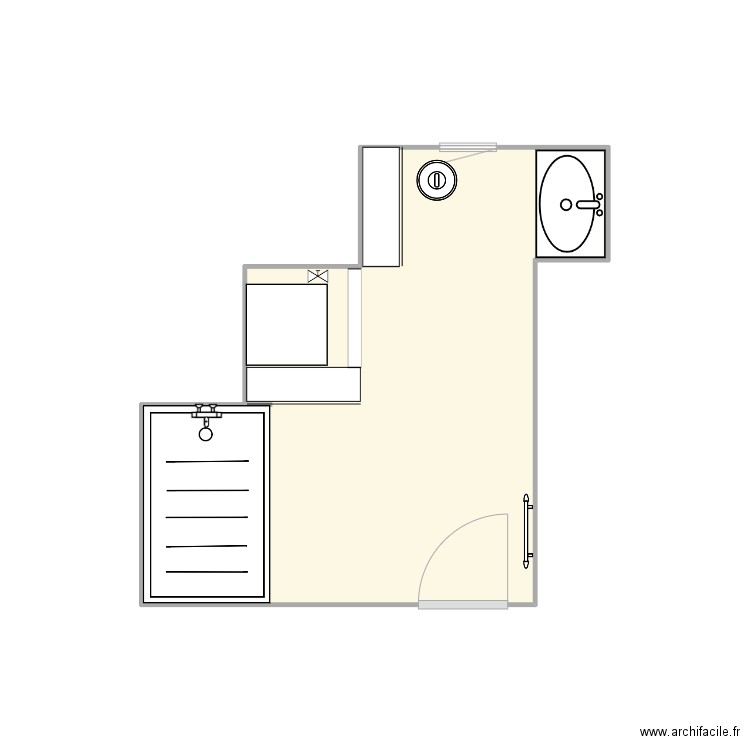 salle de bain. Plan de 1 pièce et 7 m2