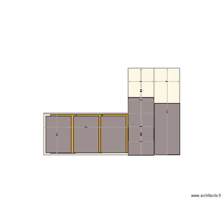 meuble bar. Plan de 4 pièces et 4 m2