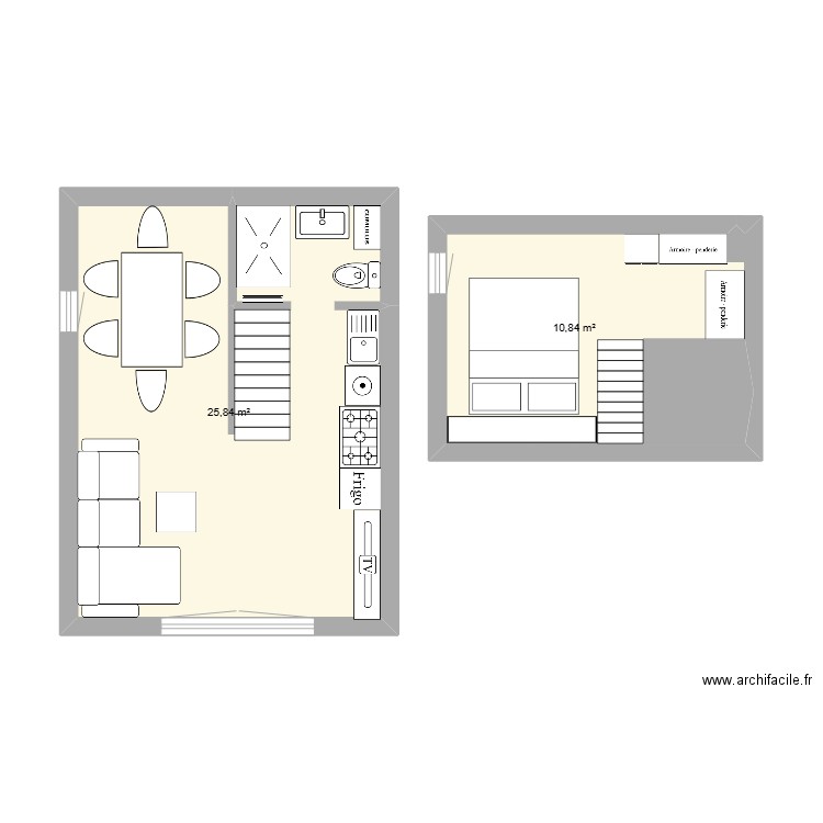 MAZET LEO. Plan de 2 pièces et 37 m2