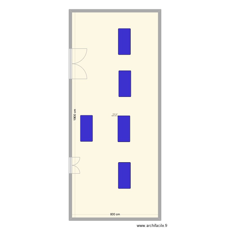 local injection . Plan de 1 pièce et 152 m2