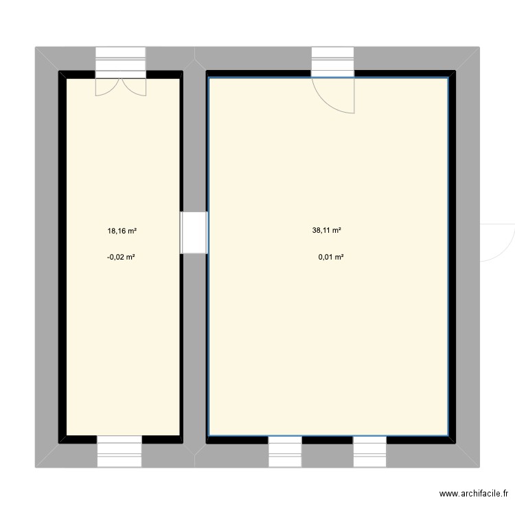 Habitation Isol. Plan de 13 pièces et 305 m2