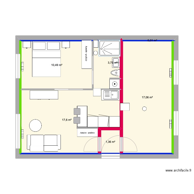 BARRAL 2. Plan de 6 pièces et 50 m2