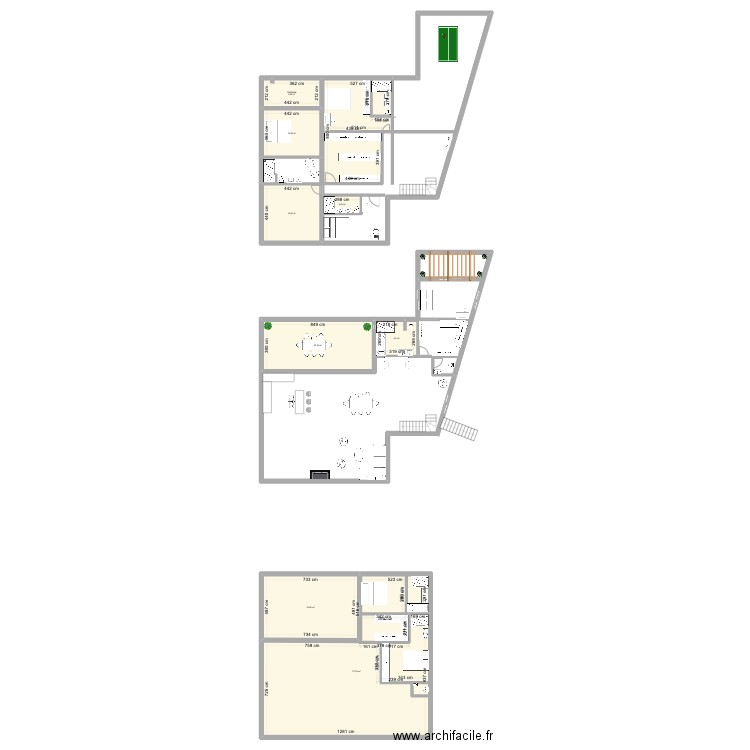 Can Borras. Plan de 15 pièces et 371 m2