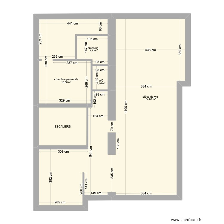 nono. Plan de 5 pièces et 93 m2