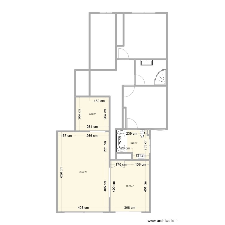 T4 MER DU SUD HERVE. Plan de 4 pièces et 50 m2