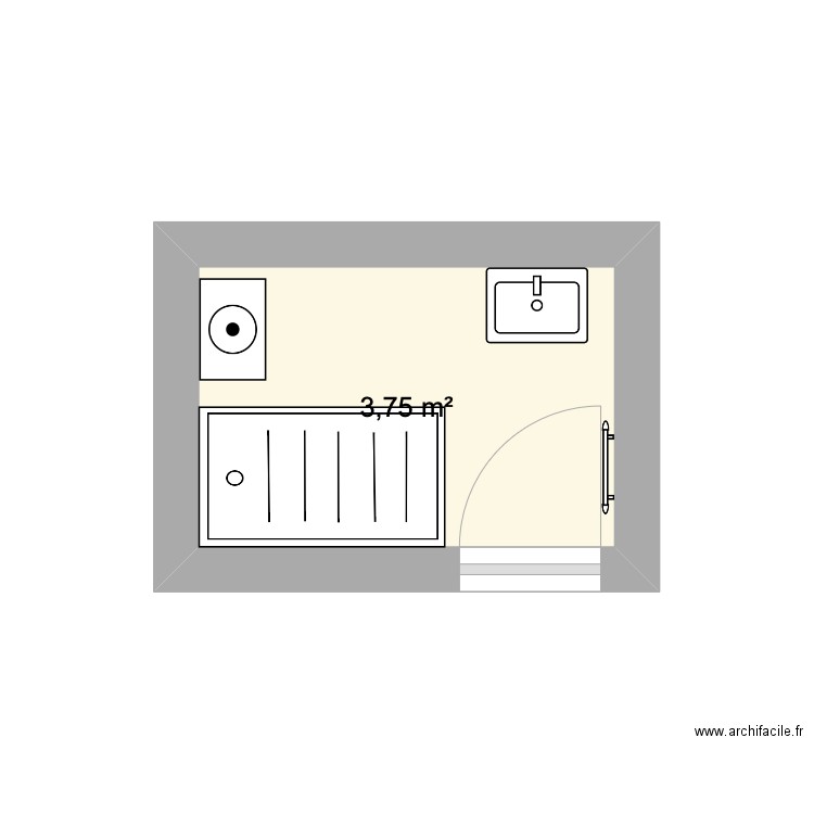 Turbessi. Plan de 1 pièce et 4 m2