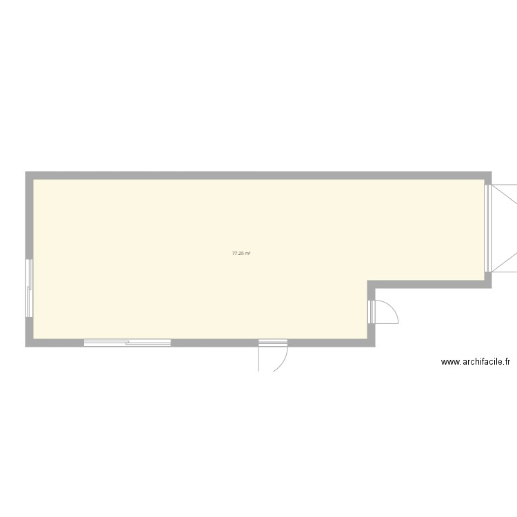 maison simplifié. Plan de 1 pièce et 77 m2