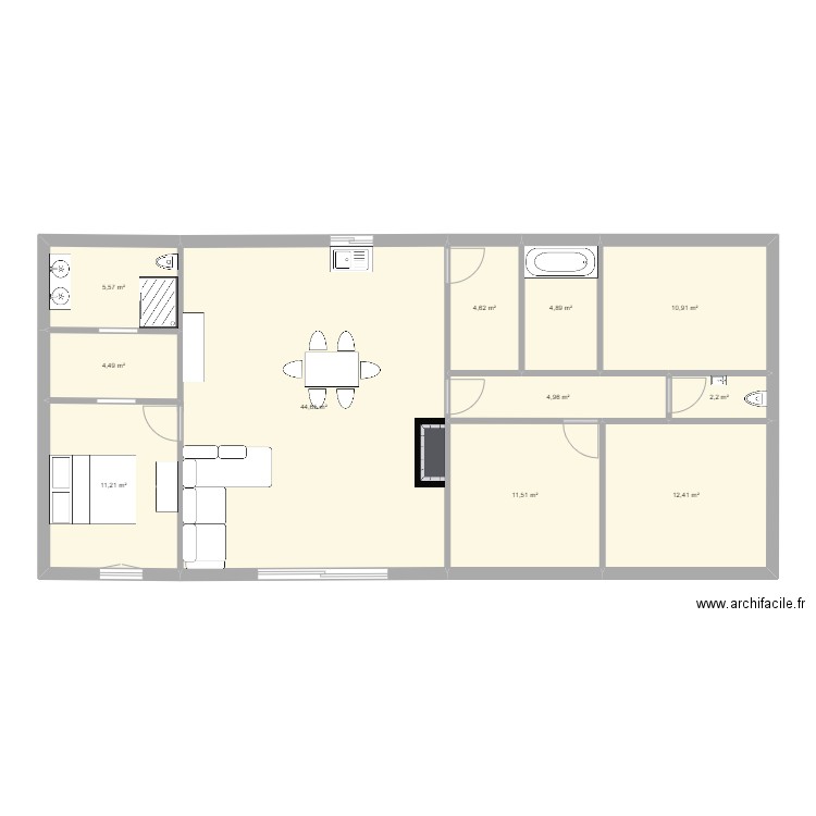 maison1. Plan de 11 pièces et 117 m2