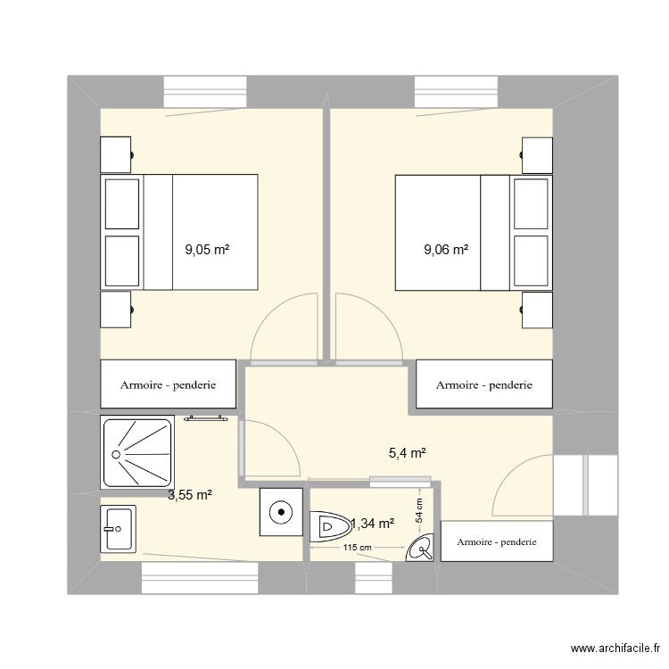 plan rénovation faceboock. Plan de 5 pièces et 28 m2