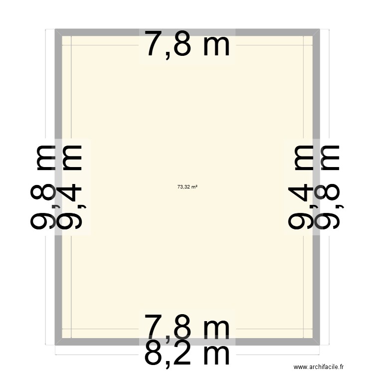 plan maj 1. Plan de 1 pièce et 73 m2