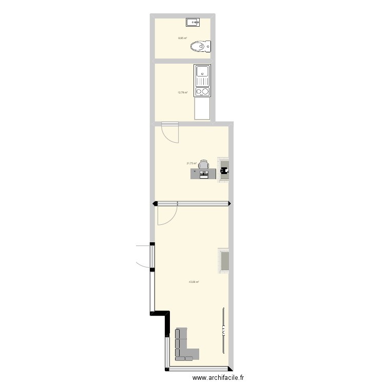 AGENCE IMMOBILIERE . Plan de 4 pièces et 87 m2