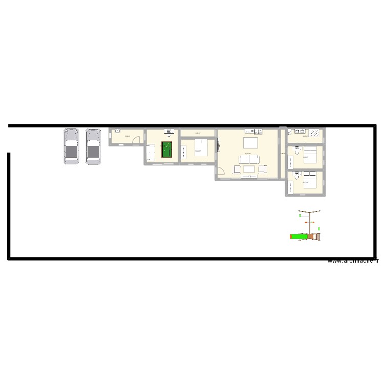 Maison Chantalouette. Plan de 9 pièces et 101 m2