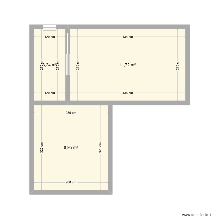 bungalow 88A. Plan de 3 pièces et 24 m2