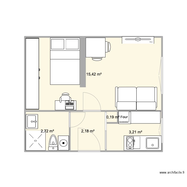 36 Chaptal. Plan de 5 pièces et 24 m2