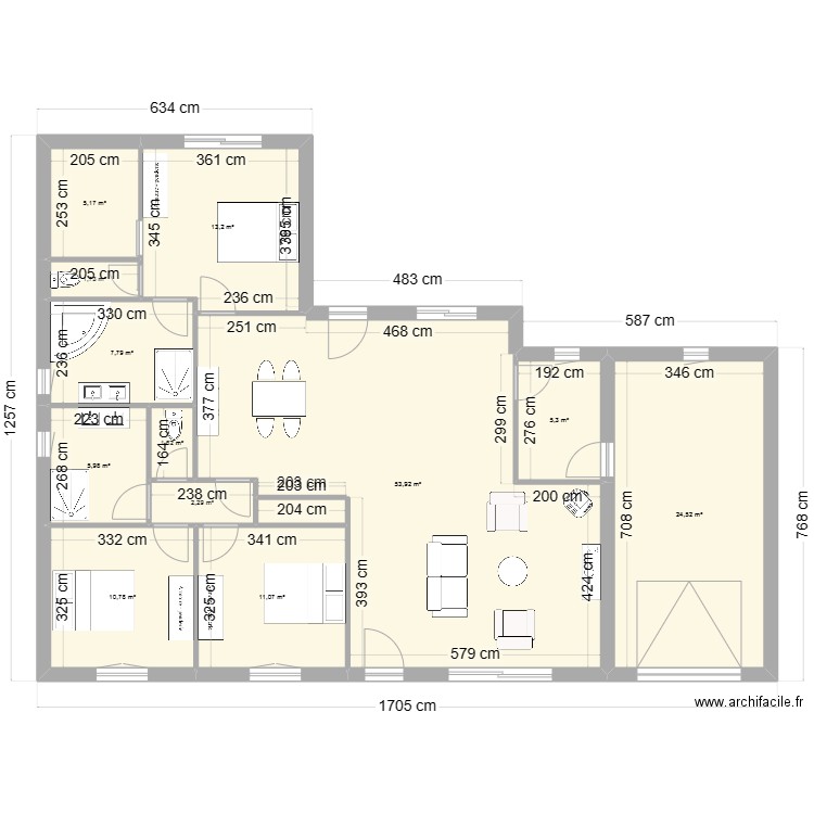 maison120. Plan de 12 pièces et 143 m2