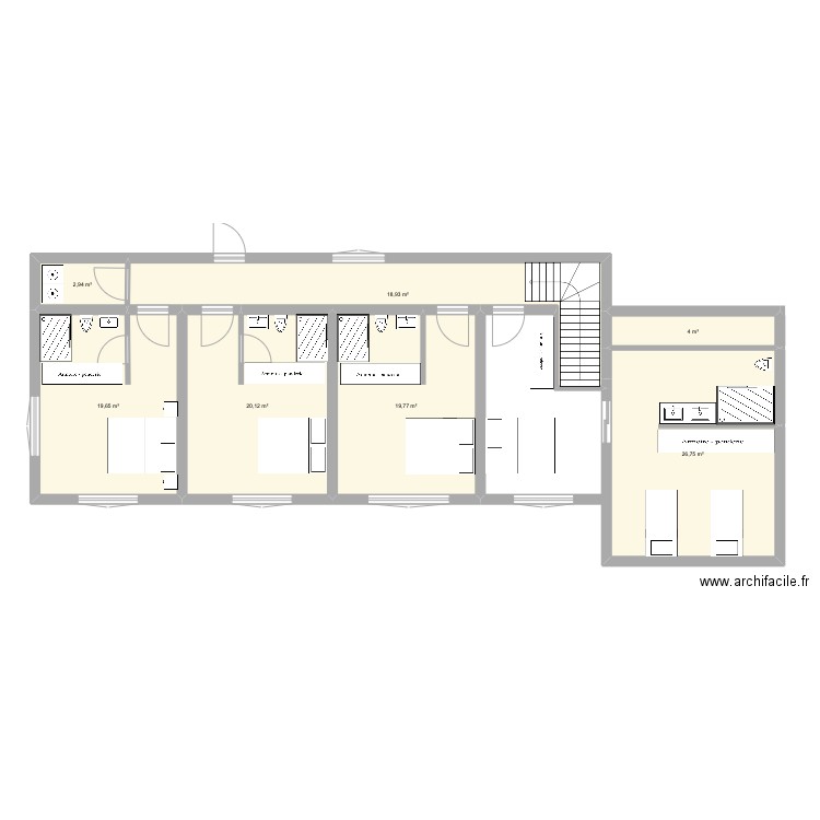 375 Salesse. Plan de 7 pièces et 112 m2