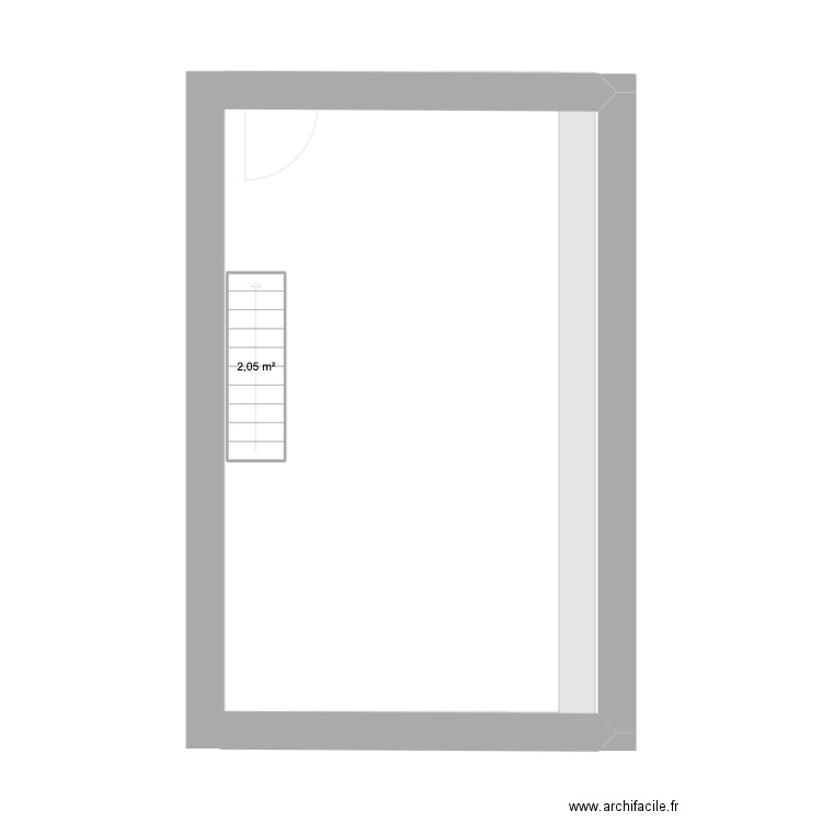 Verel  Triplex gauche. Plan de 1 pièce et 2 m2