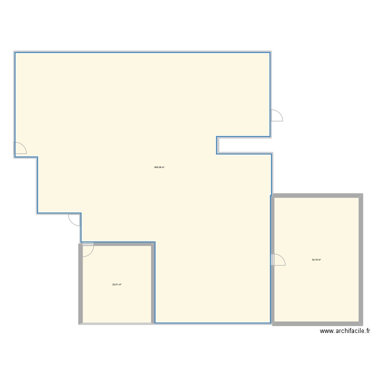 SHOWROOM V1. Plan de 3 pièces et 342 m2