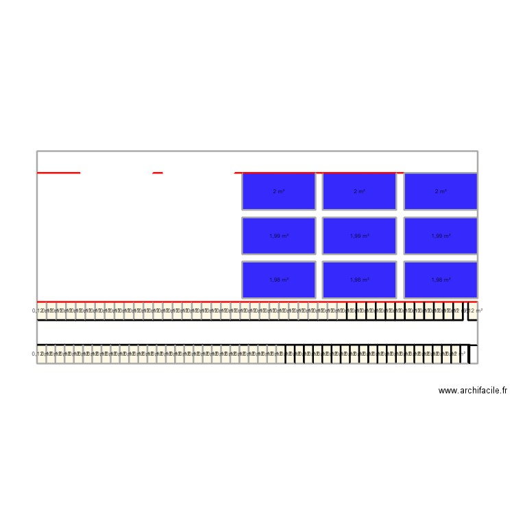 plan padel. Plan de 100 pièces et 29 m2