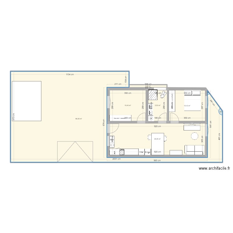 aubépines. Plan de 6 pièces et 152 m2