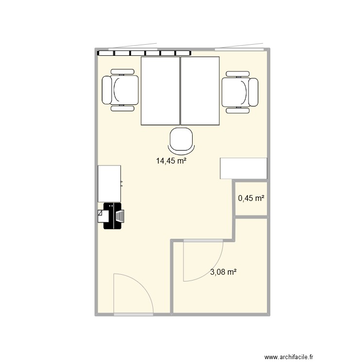 CH Guise secrétariat médecine 3. Plan de 3 pièces et 18 m2