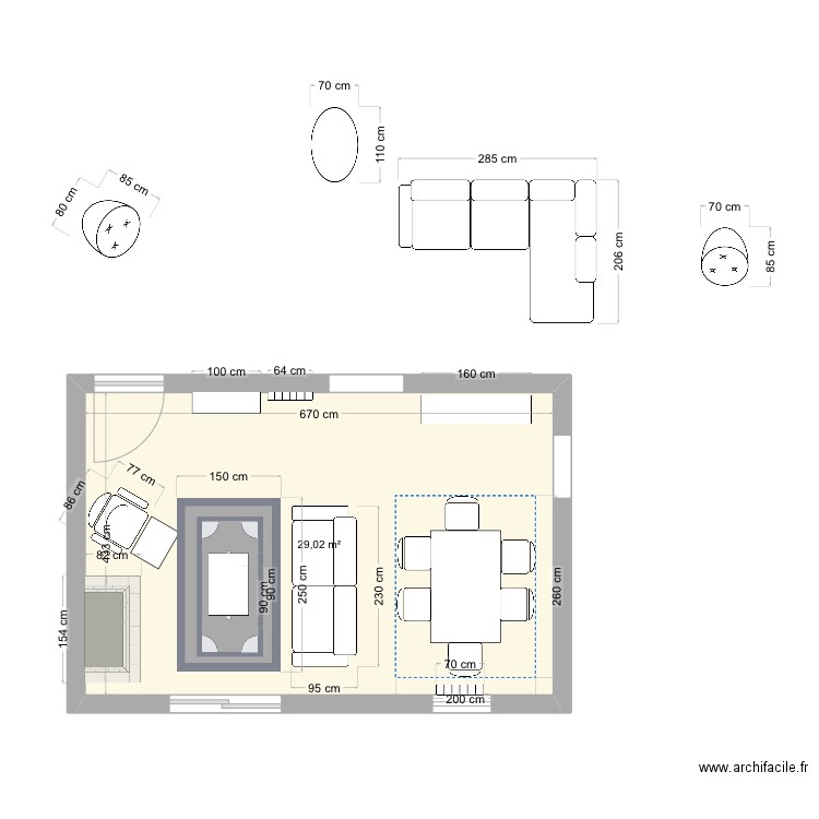 Epipla2. Plan de 1 pièce et 29 m2