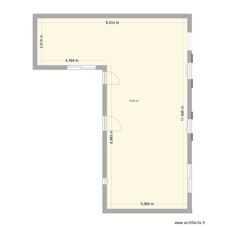 projet petite maison. Plan de 1 pièce et 74 m2